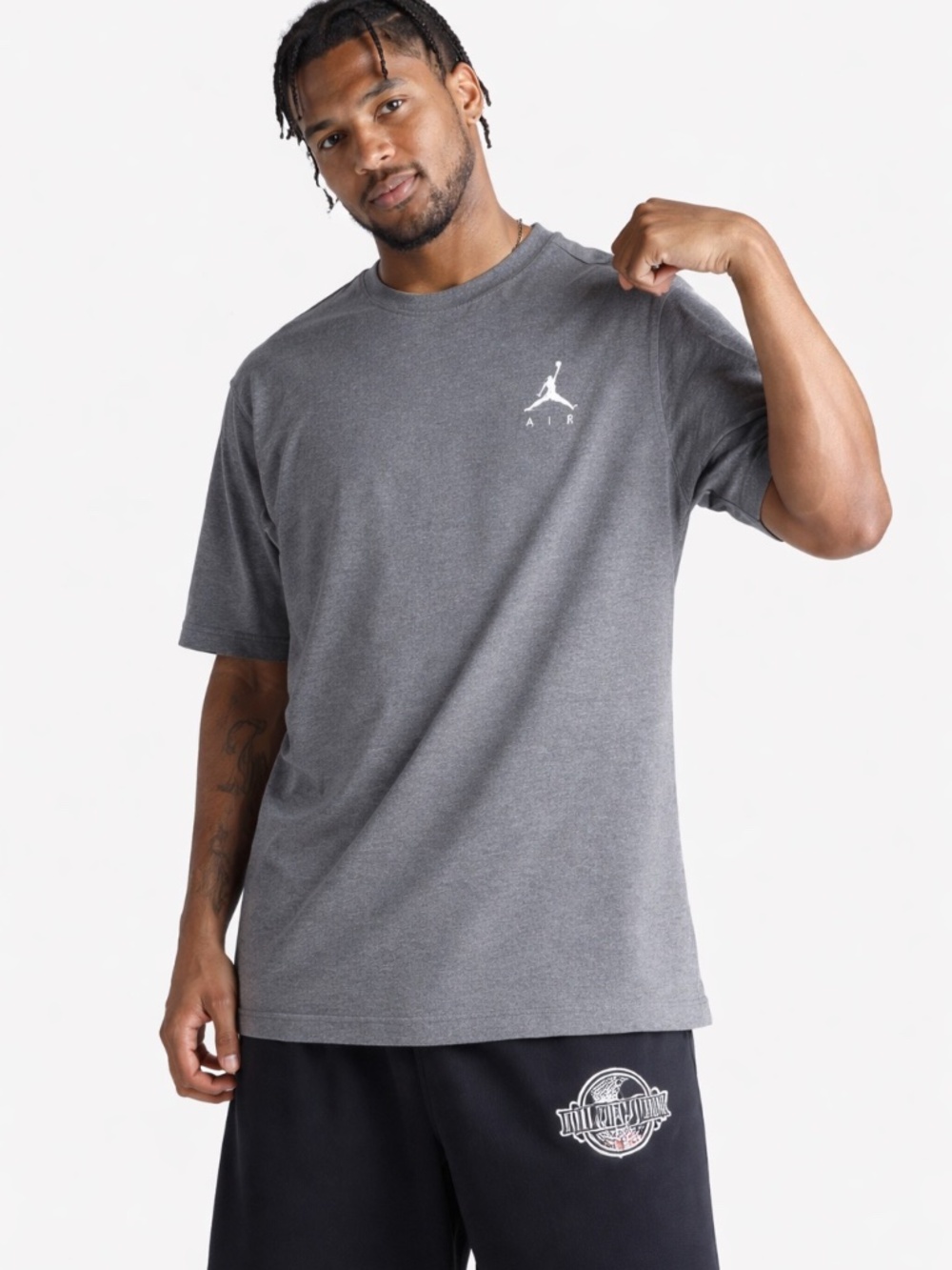 Nike Men's Jordan Jumpman Gray Cotton T-Shirt XXL